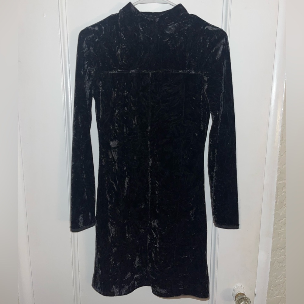 Urban Outfitters Crushed Velvet Black Dress